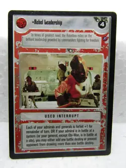 Star Wars 2000 Decipher CCG Death Star II Rebel Leadership Light Side Card - Image 1