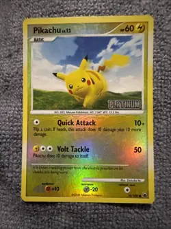 Pokemon TCG Pikachu Reverse Holo Platinum Promo Card 70/100 - DMG - Image 1