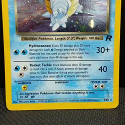 Pokemon Dark Blastoise Holo Rare TCG Card 3/82 LP/MP Condition Unlimited - Image 3