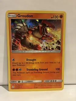 Groudon (Cracked Ice) 113/236 SM - Cosmic Eclipse Holo Rare Pokemon Card NM - Image 1