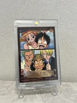 【One Pie Card】2002 Amada Gold Foil Promo Luffy Nami Zoro Sanji Usopp - Image 2