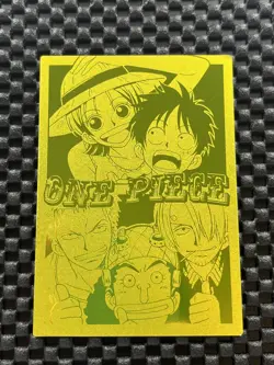 【One Pie Card】2002 Amada Gold Foil Promo Luffy Nami Zoro Sanji Usopp - Image 3