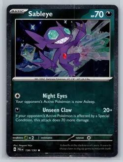 Sableye (Cosmos Holo) Holo Rare Miscellaneous Cards & Products 136/193 NM - Image 1