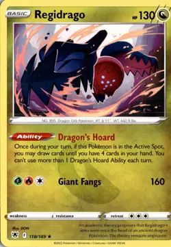 Regidrago 118/189 SWSH10: Astral Radiance Pokemon Card TCG - Image 1