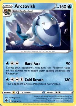 Arctovish 054/189 SWSH03: Darkness Ablaze Pokemon Card TCG - Image 1