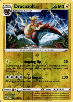 Dracozolt 065/189 SWSH03: Darkness Ablaze Pokemon Card TCG - Image 1