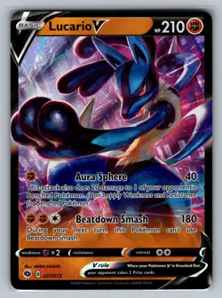 Lucario V Champion's Path #27/73 Ultra Rare,Holo Pokemon Card - Image 1