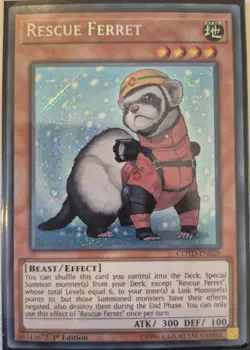 YuGiOh Rescue Ferret COTD-EN029 1st Edition Secret Rare - Image 1