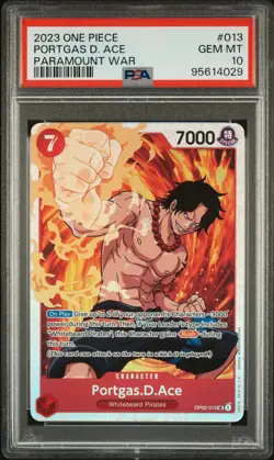 2023 ONE PIECE PARAMOUNT WAR OP02 #13 PORTGAS D. ACE PARAMOUNT WAR - PSA 10 - Image 1