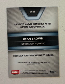 2026 Topps Chrome Marvel Ryan Brown Autograph Auto Gold #33/50 Doom Card - Image 2