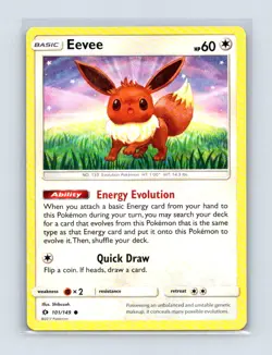 Eevee 101/149 Common SM Base Set Pokemon Lightly Played - Image 1