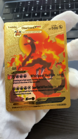 Charizard Vmax V Evolution Premium Gold Foil Fan Art Vinyl Textured Pokemon Card - Image 2