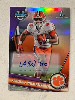 ANTONIO WILLIAMS 2023 Bowman University 1st Chrome Refractor AUTO #'d /499 - Image 3