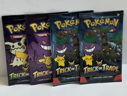 4 Packs Pokemon TCG Trick or Trade Booster Packs 22 23 24 Halloween Cards - Image 1