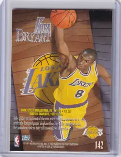 1996-97 Fleer Skybox Basketball Kobe Bryant Rookie Card Z-Force - Image 2