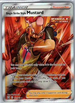 Single Strike Style Mustard (Full Art) 163/163 Battle Styles - Pokemon Card - NM - Image 1