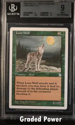 Portal Three Kingdoms Lone Wolf BGS 9 QUAD+ Magic MTG - Image 1