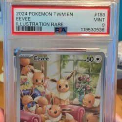 Pokemon Eevee - Holo SV06 Twilight Masquerade Illustration Rare 188/167 PSA 9 - Image 2