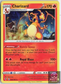 Charizard 025/185 Rare Vivid Voltage Pokemon Lightly Played - Image 1