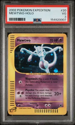 PSA 3 MEWTWO 20/165 | Expedition WOTC Holo Pokemon Card - Image 1