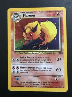 Pokemon TCG Flareon Jungle Holo Rare Card 3/64 LP Condition - Image 3