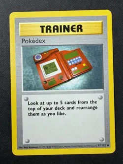 Pokedex 87/102 Uncommon Base Set Shadowless Pokemon Unlimited LP - Image 1