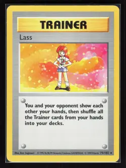 Lass Unlimited Rare Pokemon Base Set (Shadowless) 075/102 MP - Image 1