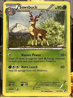 Pokemon TCG Sawsbuck 14/114 B&W Base Set! Non Holo Rare! VLP/NM! - Image 2