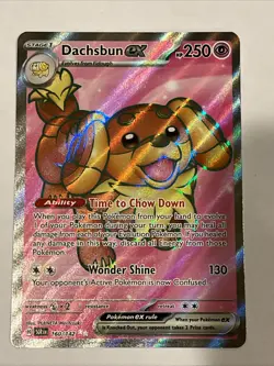 Pokemon Dachsbun EX Stellar Crown Holo #160/142 Full Art Pokemon Crown - Image 1