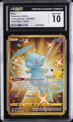2021 POKEMON CELEBRATIONS ULTRA RARE HOLO #025/025 MEW CGC 10 GEM MINT - Image 1