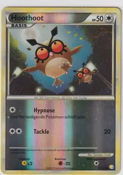 Pokemon Karte Heartgold Soulsilver Nr. 66/123 Hoothoot Reverse Holo deutsch - Image 1