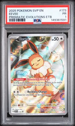 2025 POKEMON SVP EN-SV BLACK STAR PROMO #173 EEVEE PSA 1 - Image 1