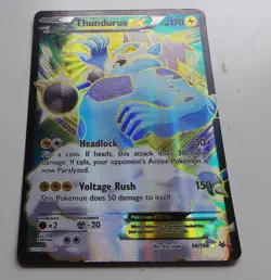 Thundurus EX 98/108 (98 Full Art) Roaring Skies Holo Pokemon - Image 1