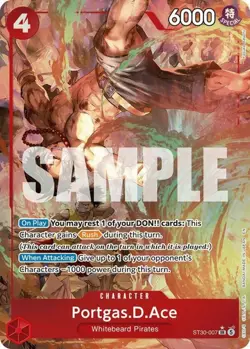 One Piece Portgas.D.Ace (007) (Parallel) - ST30-007 - SR - Foil, Near Mint Start - Image 1