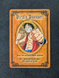 2003 One Piece Vintage Luffy Pirate Passport Card – Early Japanese Promo - Image 1