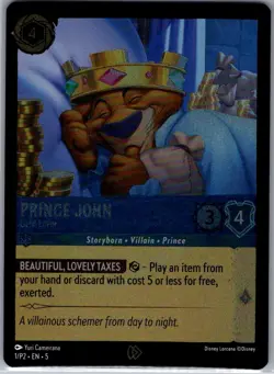 Prince John - Gold Lover 1/P2 Foil Disney Lorcana Promo Cards - Lorcana - NM - Image 1