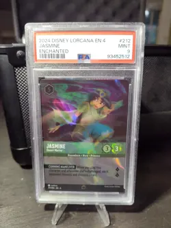 2024 DISNEY LORCANA EN 4-URSULA'S RETURN ENCHANTED #212 JASMINE PSA 9 - Image 1