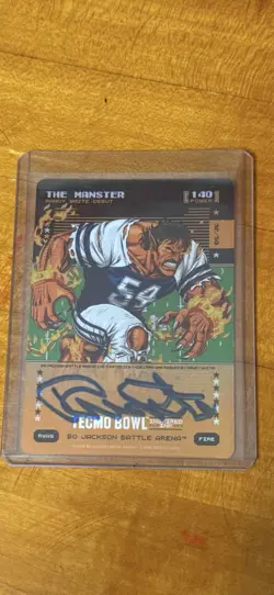 2026 Tecmo Bowl Bo Jackson Battle Arena The Manster Inspired Ink Fire Auto /50 - Image 1