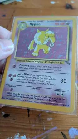 Pokemon TCG WOTC Fossil Hypno 8/62 Holo Rare 90 HP English Unlimited 1999 - Image 1