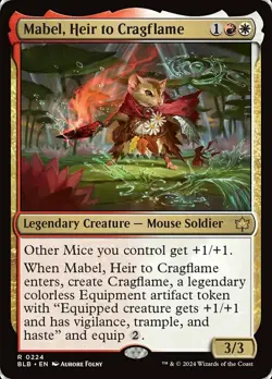 x1 Mabel, Heir to Cragflame R MTG Bloomburrow M/NM, English - Image 1