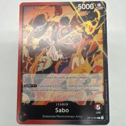 Bandai One Piece Card Game Sabo Leader Carrying on His Will Eng Holo op13-004 - Image 1