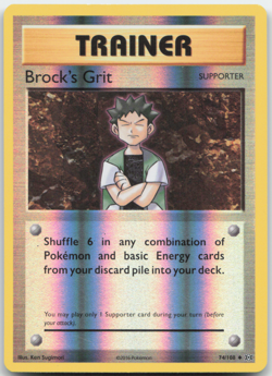 Brocks Grit 74/108 Reverse Holo XY Evolutions Pokemon Card NM - Image 1