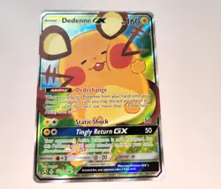 Pokemon TCG Dedenne GX Alternate Art Promo Holo Card 195a/214 NM Condition - Image 1