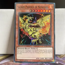 1ST EDITION SACRED PHEONIX OF NEPHTHYS 1996 AC18-EN013 YUGIOH CARD (LP/MP) - Image 1
