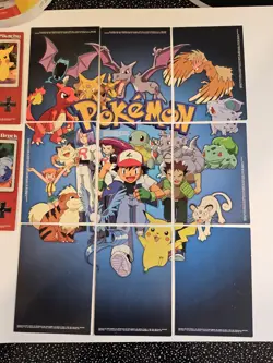 1999 Topps Pokemon 13-Card Complete Puzzle Set TV Animation Jesse James Pikachu - Image 2