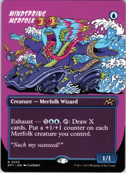 Mindspring Merfolk (Borderless) 335 Rare Aetherdrift Magic: The Gathering NM - Image 1