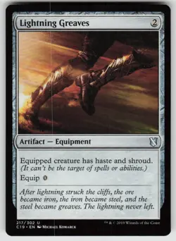 Lightning Greaves 217 Uncommon Commander 2019 Magic: The Gathering Near Mint - Image 1