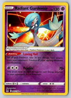 Radiant Gardevoir 069/196 Radiant Rare Lost Origin Pokemon Holo Near Mint - Image 1