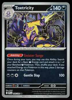 Toxtricity 068/094 Rare Phantasmal Flames Pokemon Reverse Holo Near Mint - Image 1