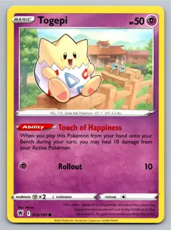 Togepi 055/189 Common Astral Radiance Pokemon Near Mint - Image 1